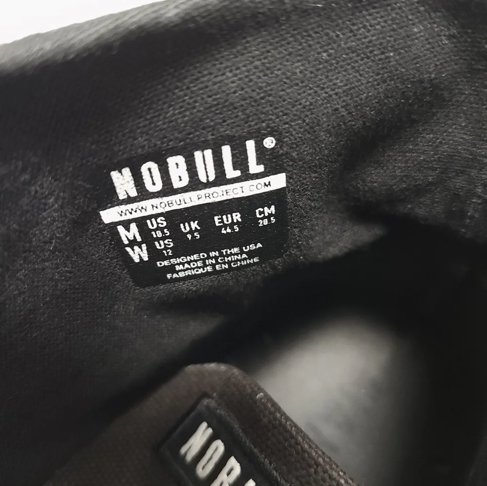 Nobull Mens Hightop Shoes Trainers Size 10.5 Canvas Black - Picture 6 of 7